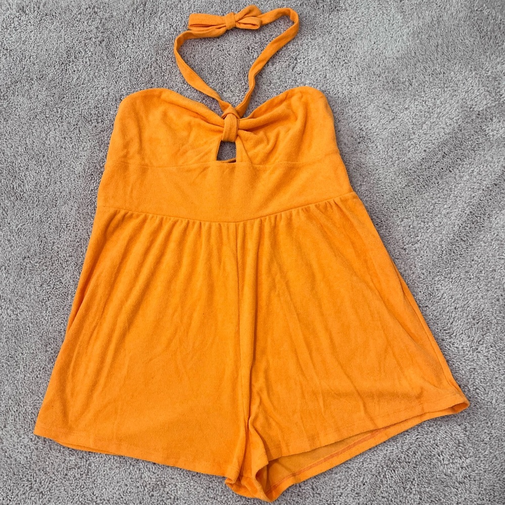 Wild Fable Orange Halter Romper Swim Cover Up Size: XXL - Picture 2 of 4